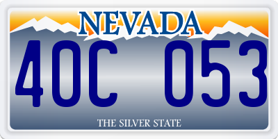 NV license plate 40C053