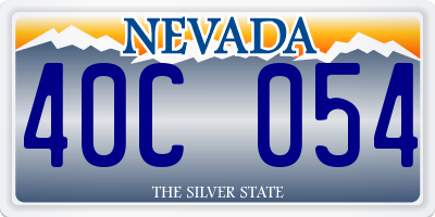 NV license plate 40C054
