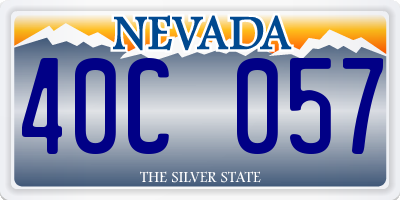 NV license plate 40C057