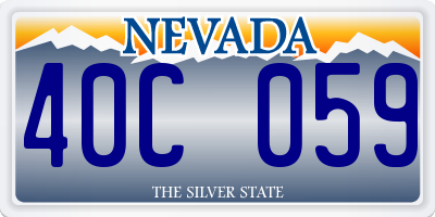 NV license plate 40C059