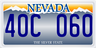 NV license plate 40C060
