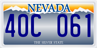 NV license plate 40C061