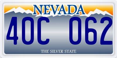 NV license plate 40C062