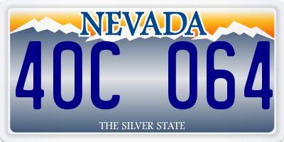 NV license plate 40C064