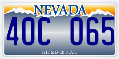 NV license plate 40C065