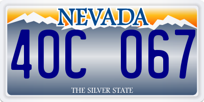 NV license plate 40C067