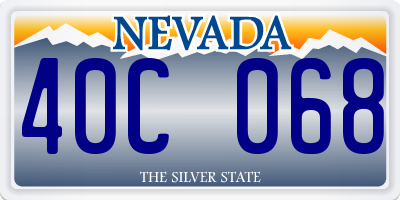 NV license plate 40C068