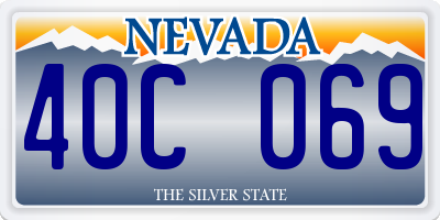 NV license plate 40C069