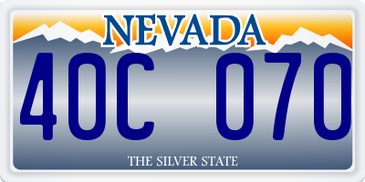 NV license plate 40C070