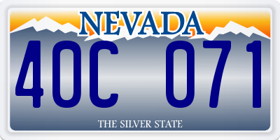 NV license plate 40C071