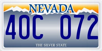 NV license plate 40C072