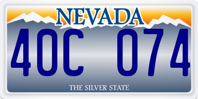 NV license plate 40C074