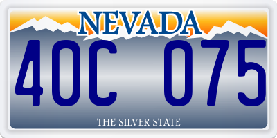 NV license plate 40C075