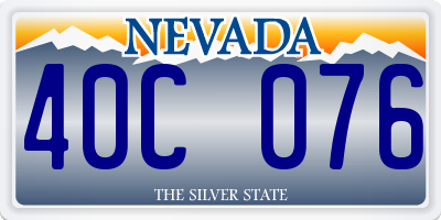 NV license plate 40C076
