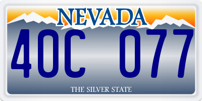NV license plate 40C077