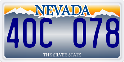 NV license plate 40C078