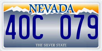 NV license plate 40C079