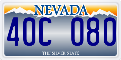 NV license plate 40C080
