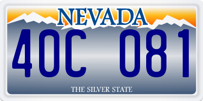 NV license plate 40C081
