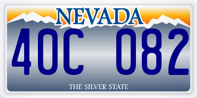 NV license plate 40C082