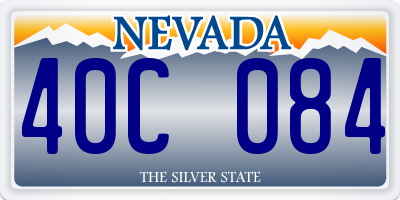 NV license plate 40C084