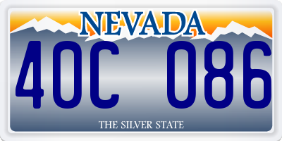 NV license plate 40C086