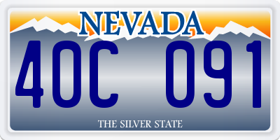 NV license plate 40C091