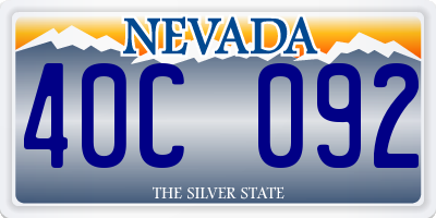 NV license plate 40C092