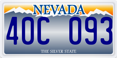 NV license plate 40C093