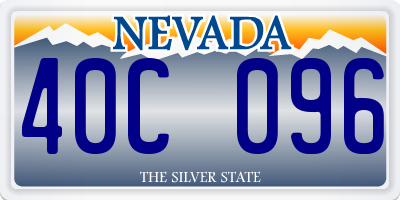 NV license plate 40C096