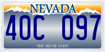 NV license plate 40C097