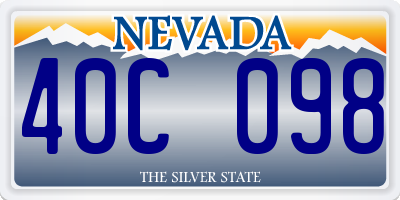 NV license plate 40C098