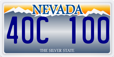 NV license plate 40C100