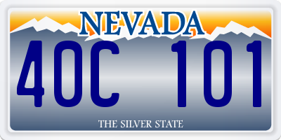 NV license plate 40C101