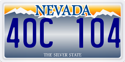 NV license plate 40C104