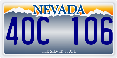 NV license plate 40C106