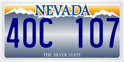 NV license plate 40C107