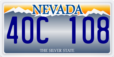 NV license plate 40C108