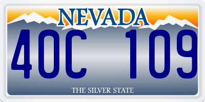 NV license plate 40C109