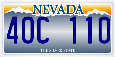 NV license plate 40C110