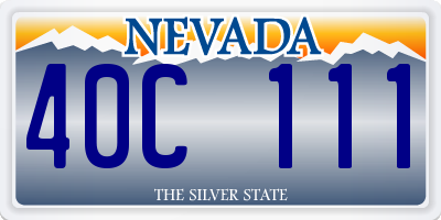 NV license plate 40C111