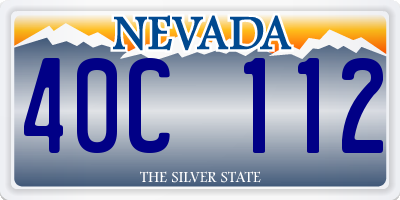 NV license plate 40C112