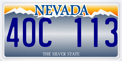 NV license plate 40C113