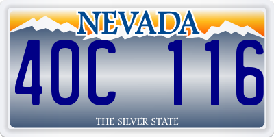 NV license plate 40C116