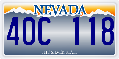 NV license plate 40C118