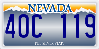 NV license plate 40C119
