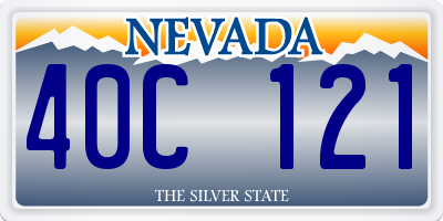 NV license plate 40C121