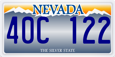 NV license plate 40C122