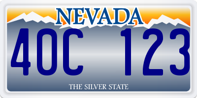 NV license plate 40C123