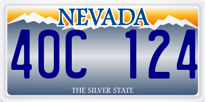 NV license plate 40C124